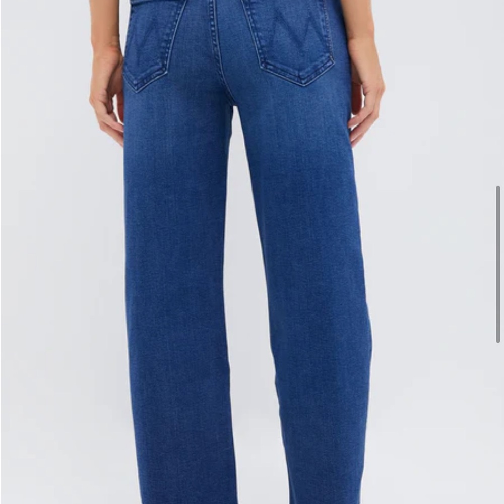 MOTHER Flare Wide Leg Jeans in Deep Blue - Picture 4 of 5